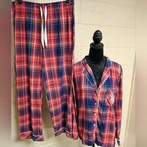 Victoria's Secret Red and Blue Plaid Pajama Set